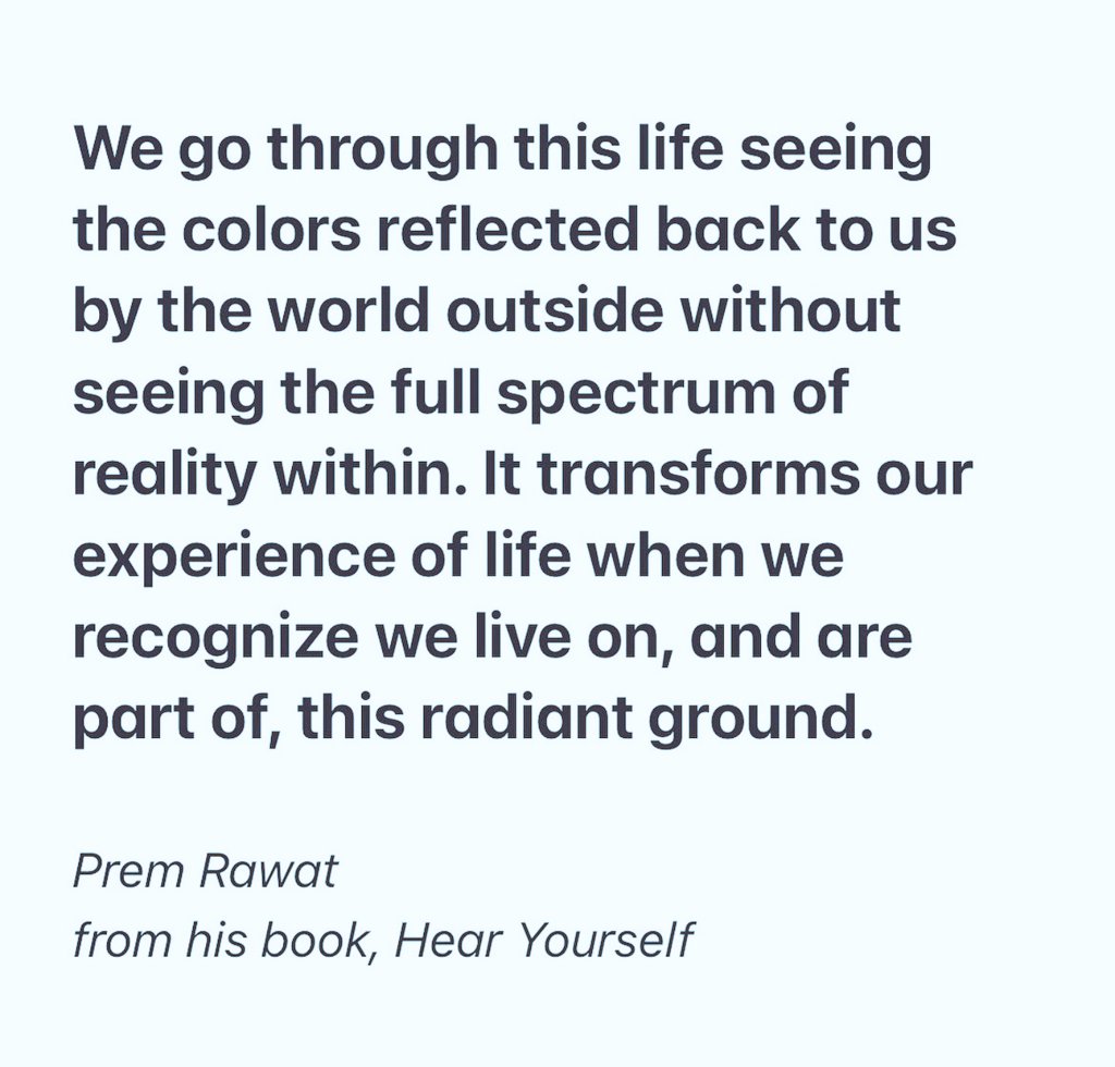 Hear Yourself by Prem Rawat - Available Now 

#PremRawat #HearYourselfBook #books #TPRF #ThePremRawatFoundation #peaceiswithinyou #peaceispossible #wopg #wordsofpeace #hope #humanity #life #light #fulfilment #fun #inspired #quote #anjantv #rajvidyakender