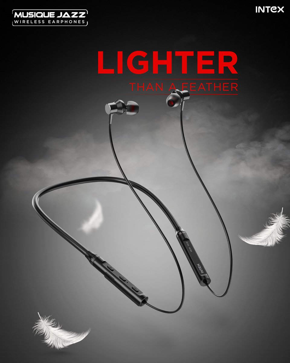 IntexBrand's tweet photo. With a featherlight neckband, the Musique Jazz neckbands are designed to give you the maximum comfort. Buy it now: https://t.co/B3ajWyKb1S #musiquejazz #wirelessneckbands #bluetoothneckbands #wirelessearphones #intexneckbands #intex #intexian https://t.co/9SGKDBth17