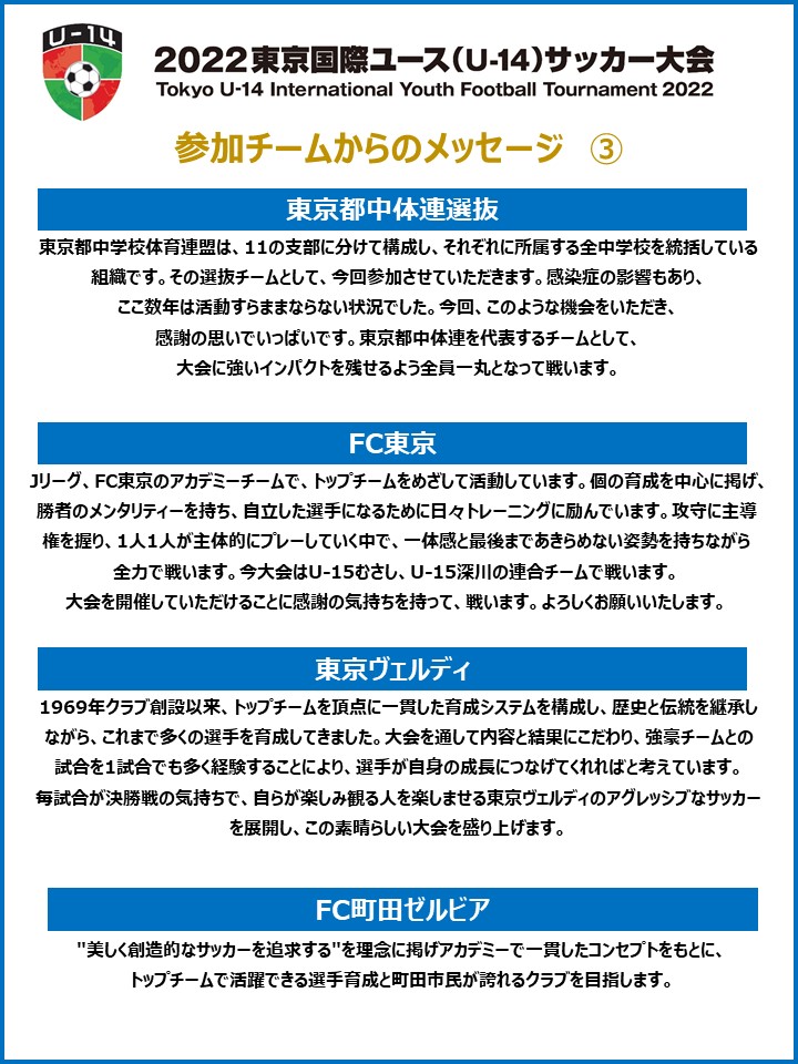 東京国際ユース U 14 サッカー大会 Tokyo U14 Twitter