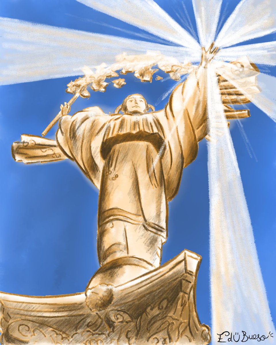 edu_bueso's tweet photo. Estatua de la diosa Berehynia en Kiev, Ucrania. 

#art #artist #ucraine #notowar #europe #kiev #berehynia https://t.co/nQVLjLN3u6