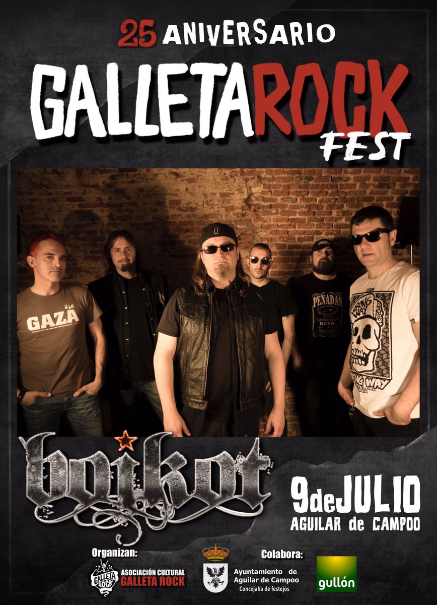 GalletaRockFest's tweet photo. 🔥💣 Última confirmación del #GalletaRockFest22💣🔥

🥁🥁🥁🥁

¡¡¡¡ B O I K O T !!!! @BOIKOTBAND 

👉🏼 Boikot es una de las bandas más representativas del panorama musical rock-punk-ska de nuestro país 😎 Una banda que apuntaba alto desde que empezaron allá por el 1987 https://t.co/CHkehcCsgf