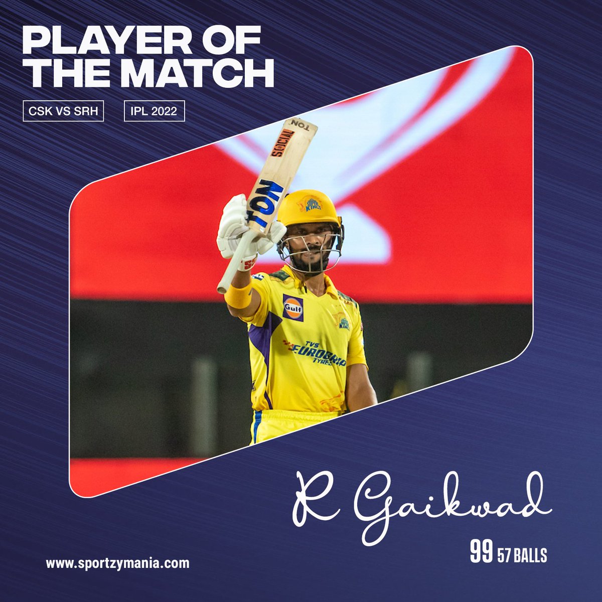 SzmMania's tweet photo. Ruturaj Gaikwad was at his absolute best against Sunrisers Hyderabad 

#WhistlePodu #ChennaiSuperKings #MSDhoni #IPL2022 https://t.co/5WYcFBiPAg