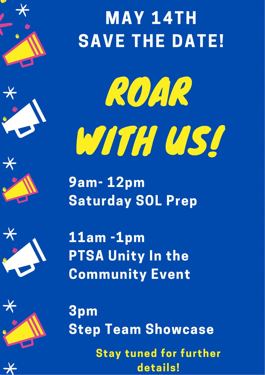 OscarSmithMS's tweet photo. Save the date and get ready to ROAR! 💙🐯💛 https://t.co/zbcCzr4Hgw