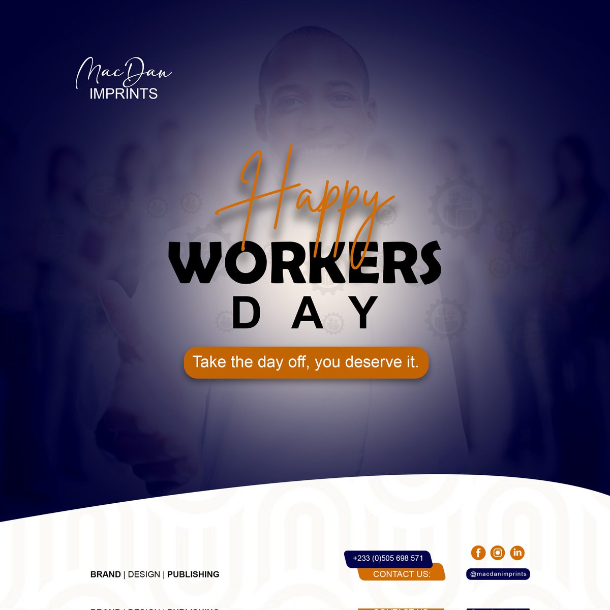 ImprintsMacdan's tweet photo. We cherish your every effort in helping to build a great NaTiOn. 

Happy WoRkErS Day!

#macdanimprints #InternationalWorkersDay #LabourDay2022 https://t.co/KS9xoxStWh