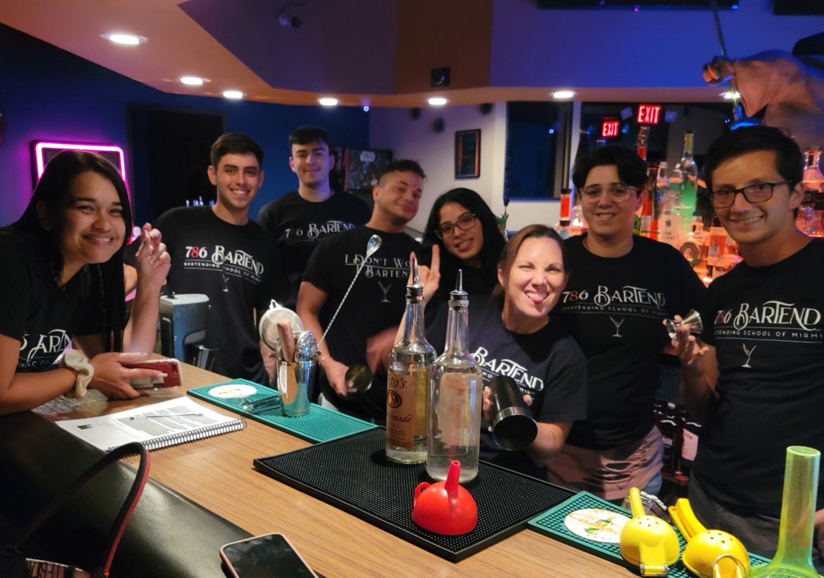786BARTEND's tweet photo. Miami's Bartending School, 786-BARTEND. Learn to bartend and get Job Ready in as little as one week! Our program includes both classroom learning and hands-on experience behind the bar. 

https://t.co/UYxzIUY7ow https://t.co/WK3OGWVKJP