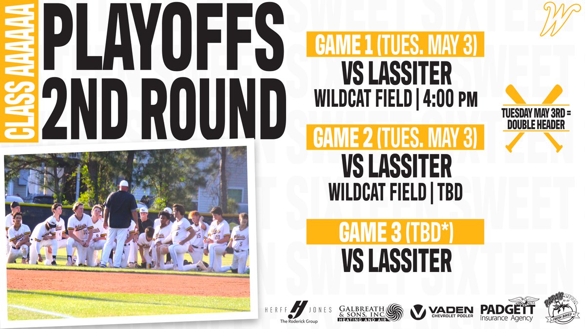 RH_Wildcat_Base's tweet photo. 🔒Your Wildcats are locked in and ready for round 2 this week!  Make make plans to cheer on the Wildcats for tomorrow's double header, with 1st pitch at 4:00pm! https://t.co/VJ8dOBu7UR