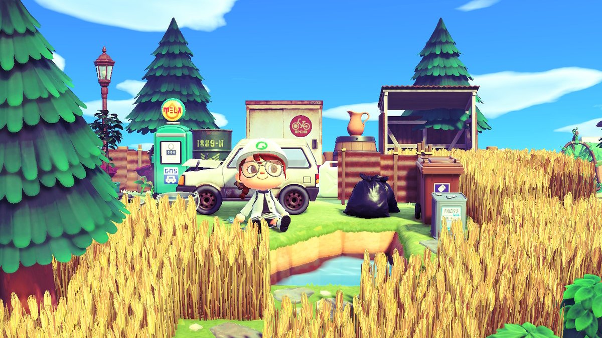 I finished my abandoned rest stop area.. I love how it tured out. The car has a shooky sticker if you spot it!

#BTS #AnimalCrossing #ACNH #NintendoSwitch