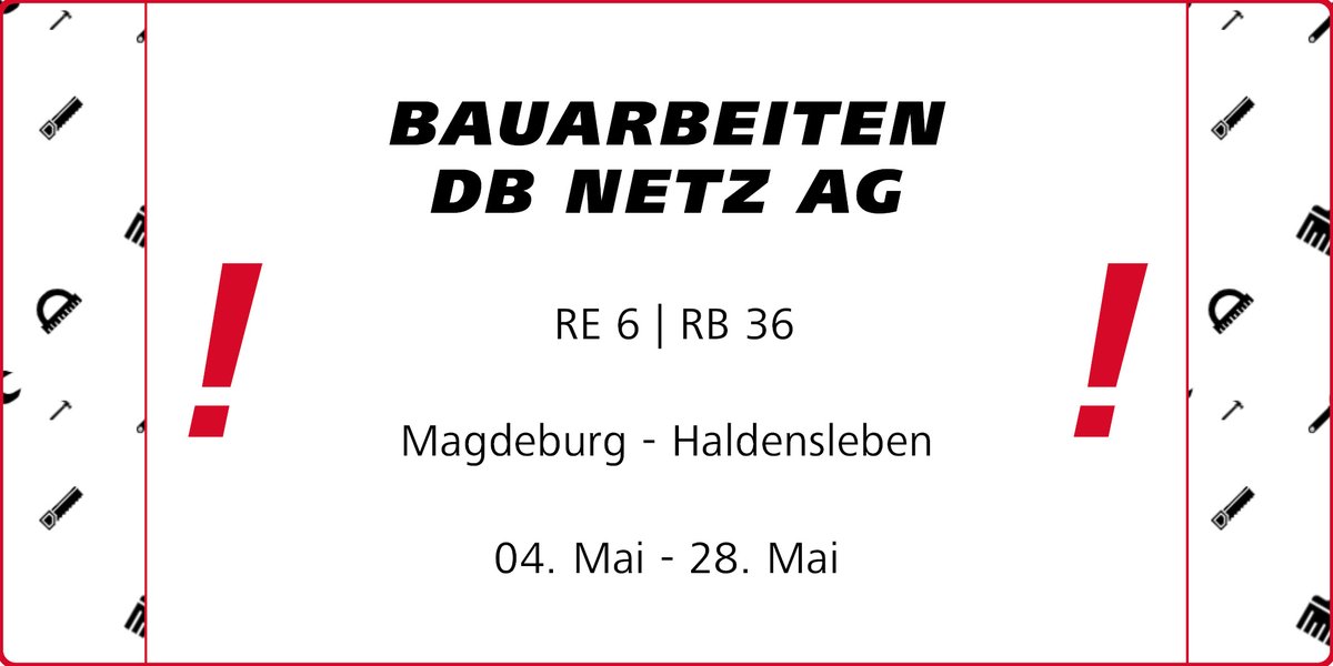 AbellioMD's tweet photo. Wegen Bahnsteigarbeiten der DB Netz wird der Zugverkehr der #RE6 und #RB36 zwischen #Magdeburg und #Haldensleben vom 4. bis 28.5. montags bis samstags von 6 bis 20 Uhr durch Busse im #Schienenersatzverkehr ersetzt. #Meitzendorf und #Vahldorf werden durchgängig durch SEV bedient. https://t.co/193q095OMy
