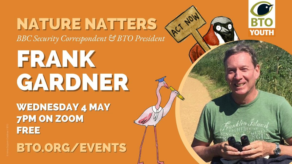 maria_i_farooqi's tweet photo. So excited to be cohosting this talk with @HWesthenry on Wednesday! We can’t wait to hear about Frank’s life, working for the BBC and what it’s like to be the President of the @_BTO. There are still places left (under 25s only) so follow the link to book
https://t.co/lml7Er76wY https://t.co/uIn8cXwFyb