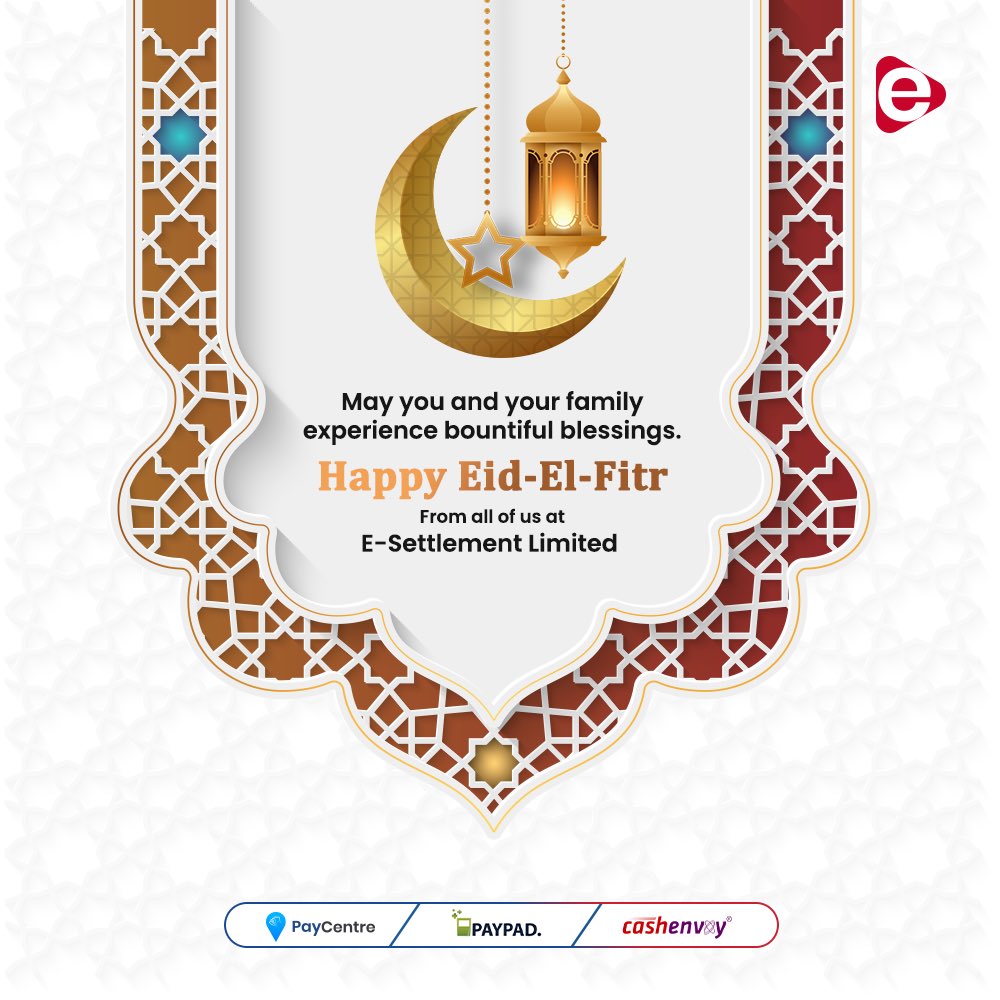 Happy Eid- El- Fitr, Team! Here’s wishing you and your family the blessings that comes with the season.

#HappyEidElFitr #FinTech #ESettlement