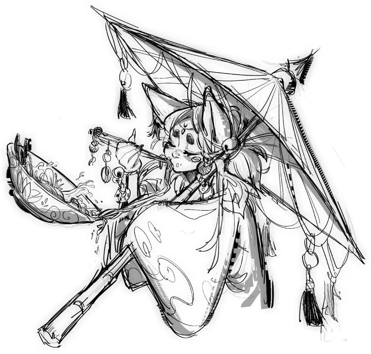 exe_mur's tweet photo. Fast sketch of a kitsune eating some "magic" Noodles

#Kitsune 
#sketch https://t.co/jy3qSQ4JI7