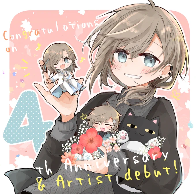 #かな絵 #叶4周年パレード 🎉✨✨✨
4周年&amp;メジャーデビューおめでとうございます!
いつもたくさんの楽しさと日々の癒しをありがとうございます、これからも応援しております!💐 