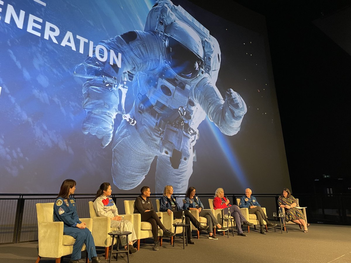 On a panel today at the Science Museum in London with 6 astronauts. Today is a holiday in Britain so lots of families were at the museum.
