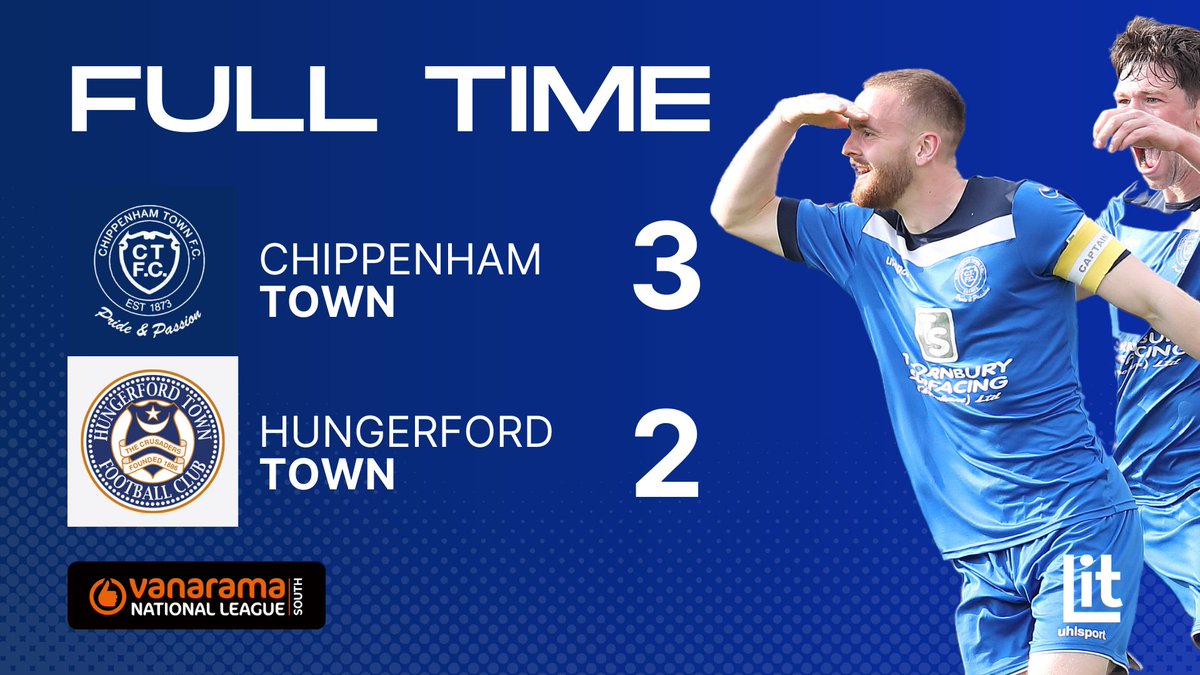 FULL TIME: Chippenham Town 3-2 Hungerford Town 

No words can describe those last minutes.. 😍😍

#BlueArmy #LitFibre 💙
