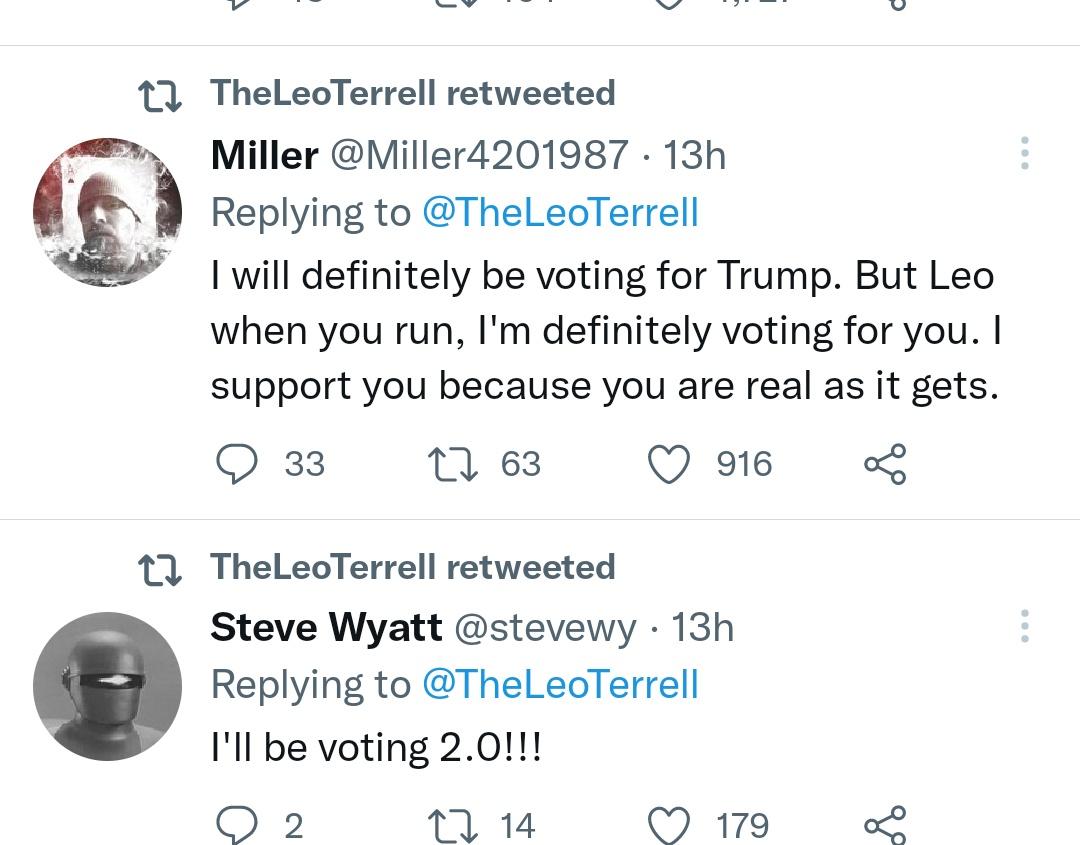SamuelBrocksopp's tweet photo. @TheLeoTerrell why do you and posts at'ing you sound like robots blindly supporting Trump? Surely there are more functional and less divisive presidential candidates... https://t.co/7MaZEVP1lv