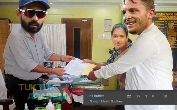 TukTuk_Academy's tweet photo. Jos Buttler submitted the application form in academy with his marvellous Tuktuk inning but he have to give some more performance like this to win our heart😎👍 #KKRvRR https://t.co/J1W0gYJ7ps