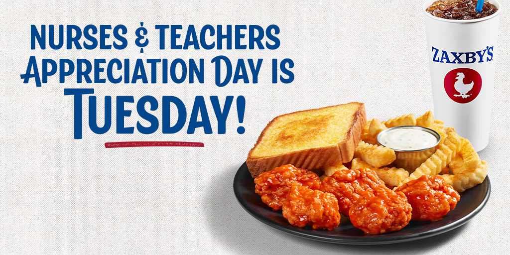 Zaxby’s on Twitter "Tuesday we're saying "thanks" to those who care