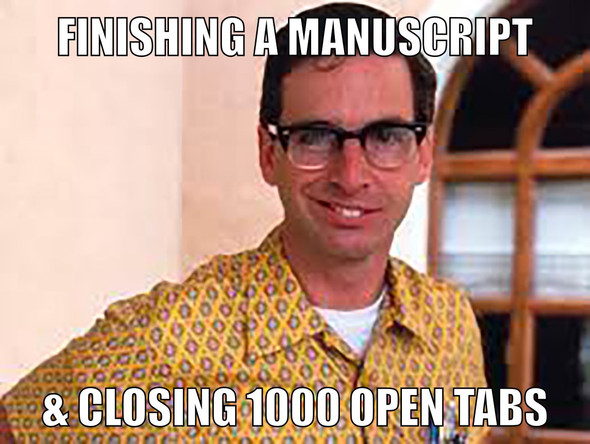 Actually the best academic achievement is just *getting* to close those tabs. 

Tell me I’m wrong.

#AcademicChatter