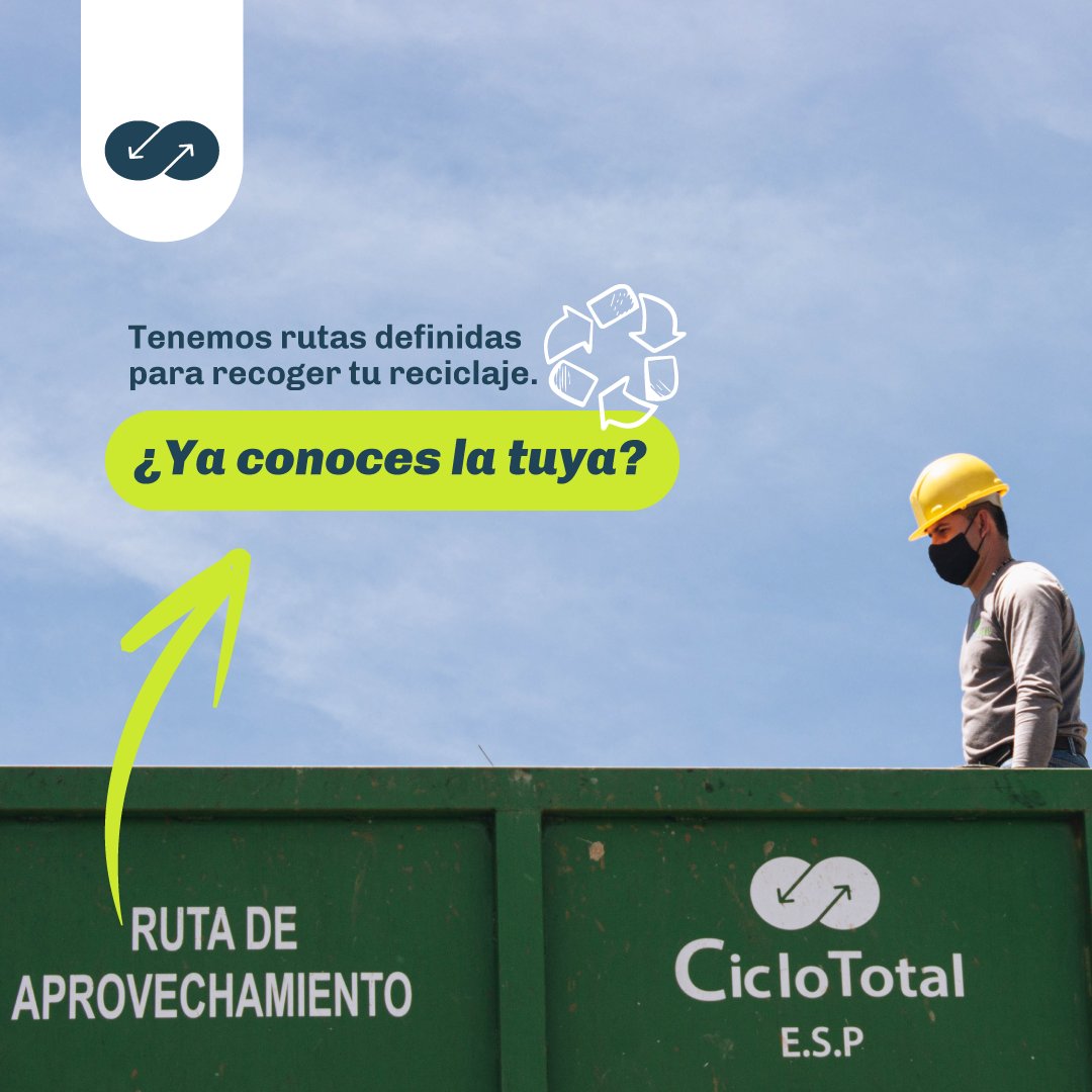 CicloTotal's tweet photo. Estamos cerca de tu hogar, Recogemos tu reciclaje y nos encargamos de la separación
¿Conoces la ruta de tu sector? cuéntanos en que lugar te encuentras

#Rutaaprovechamiento #Reciclar #Separar #Ciclototal #Ambiente https://t.co/5CrRzfsbv9