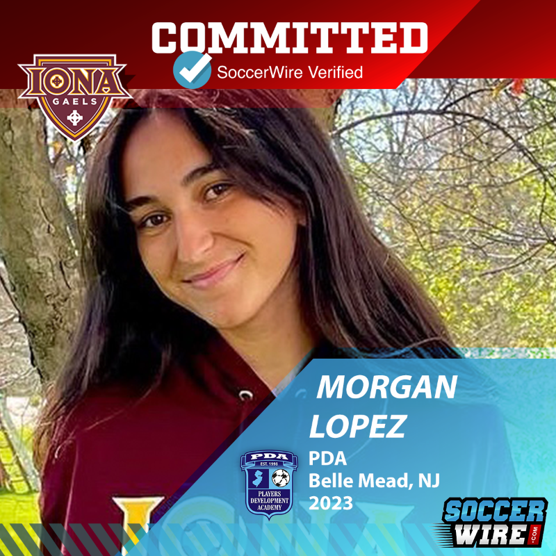 TheSoccerWire's tweet photo. Congratulations to SoccerWire Featured Player Morgan Lopez (@PDAGirlsSoccer) on committing to @IonaWSOC!