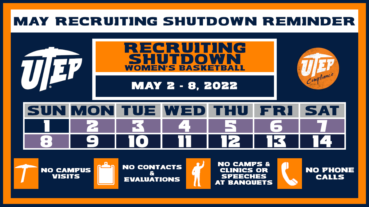 ☠️Recruiting Shutdown for <a href="/UTEPWBB/">UTEP Women’s Basketball</a> starts today!