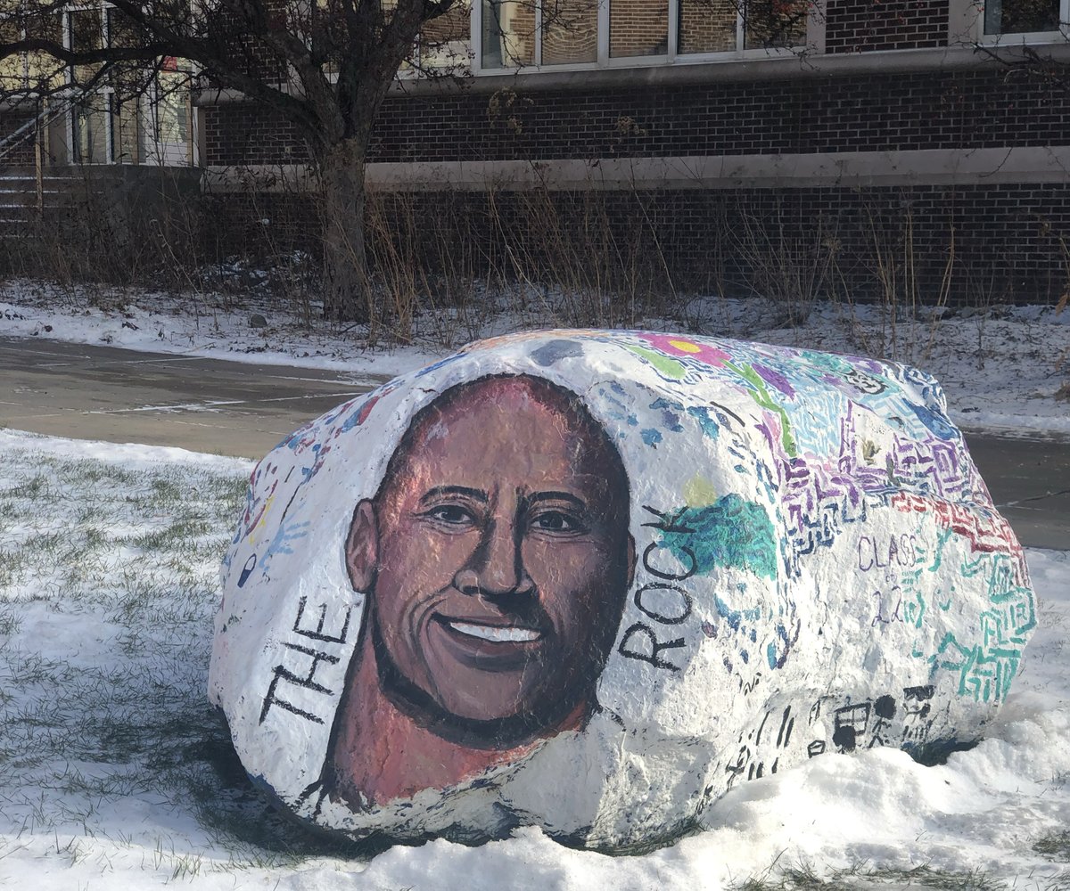 Happy birthday, <a href="/TheRock/">Dwayne Johnson</a> 🎉 Best wishes from your devoted fans at Blake, especially the seniors who have dedicated their own rock to you!