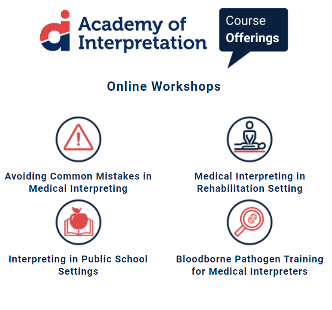 We care about the professional development of interpreters. Here's a closer look at just some of our training and testing available.

#aoi #academyofinterpretation #onlinelearning #interpreters #education