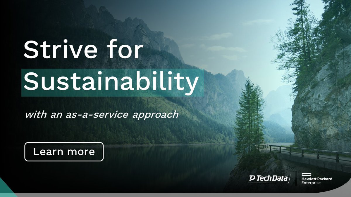 TechData_HPE's tweet image. Sustainability is an important component of driving #digitaltransformation initiatives in every industry. Find out how @HPE_GreenLake is helping businesses deliver sustainability benefits with a consumption-based model: hpe.com/us/en/newsroom…
#HPEGreenLake #ConsumptionIT