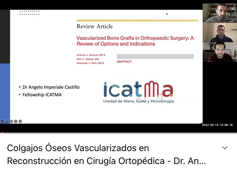 Nuevo Vídeo en nuestro canal de <a href="/YouTube/">YouTube</a> 

Colgajos Óseos Vascularizados en Reconstrucción en Cirugía Ortopédica - ... youtu.be/rLBGq1o7ZrQ