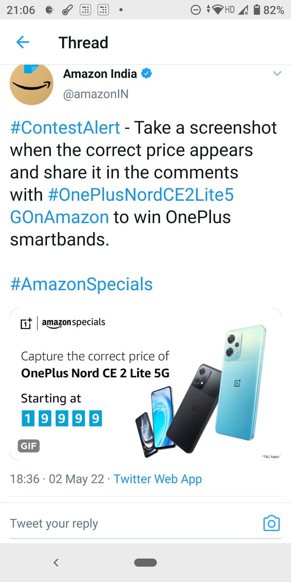 sush124's tweet photo. @amazonIN #ContestAlert  #OnePlusNordCE2Lite5GOnAmazon https://t.co/Ej55etOXlb