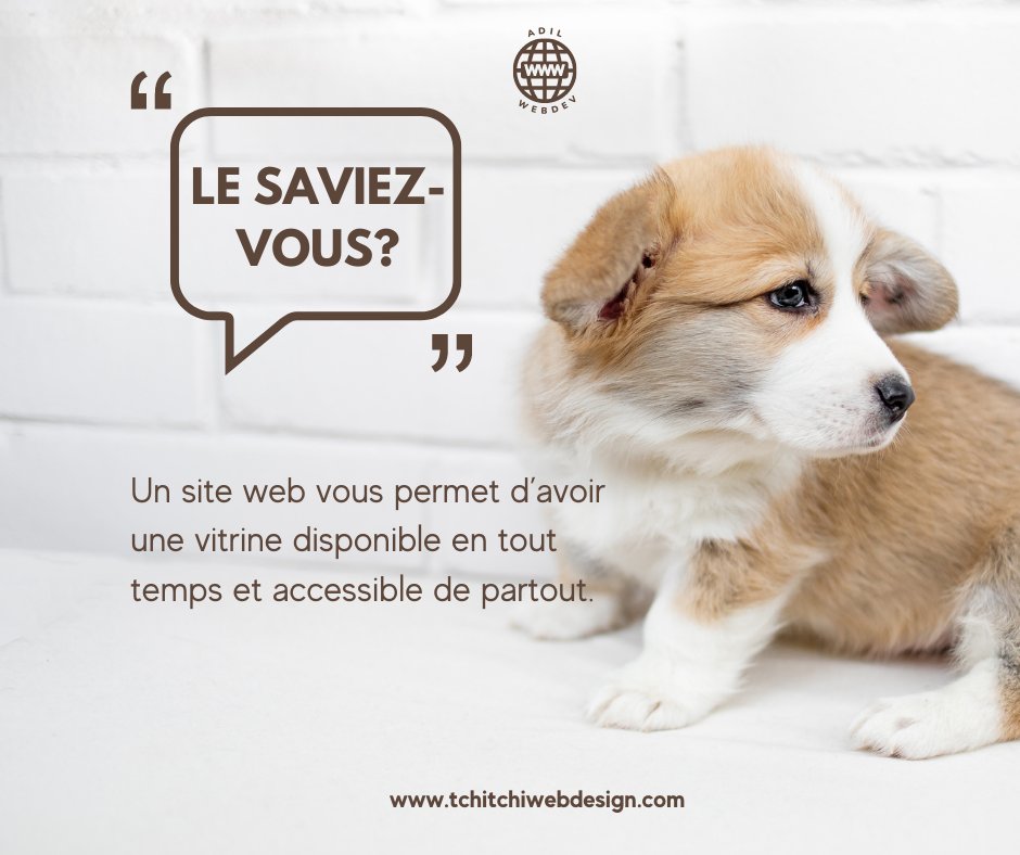 AdilWebdev's tweet image. Le saviez-vous? 💡

Un site web vous permet d’avoir une vitrine disponible en tout temps et accessible de partout.

#siteweb #siteinternet #wordpressdevelopper #developpeurwordpress #webdesigner #designerweb #wordpress #freelance #freelancer #freelancing #divination #divitheme