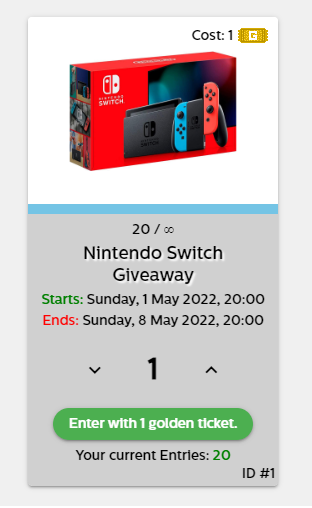 Do you wanna win a Nintendo Switch?

Well our #PolyFarmMarketplace is LIVE and you can go enter the RAFFLE!

Stack up on some Golden Tickets with $EGG for weekly prizes! 

polyfarm.app/giftshop