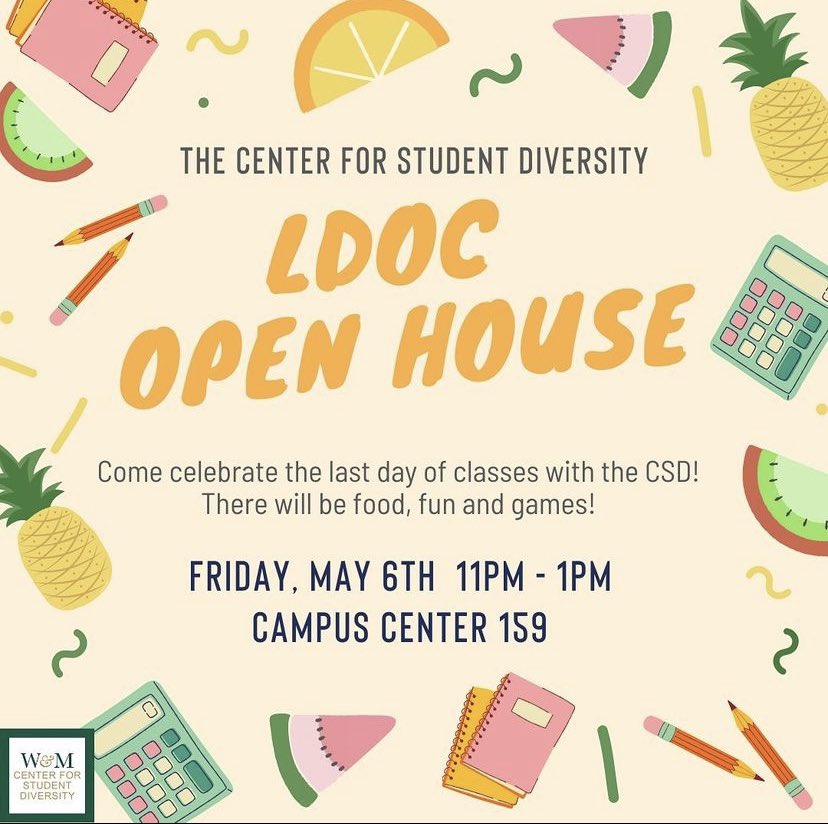 After a full year of events and fun, join the CSD for the LDOC Open House! Come for food, refreshments, and games from 11-1 in campus center 159. Cant wait to see everyone there! ☀️☀️☀️