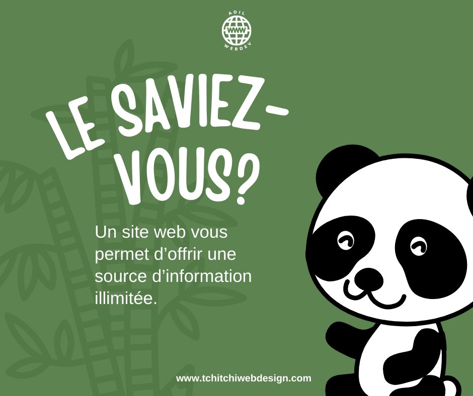 AdilWebdev's tweet image. Le saviez-vous? 💡

Un site web vous permet d’offrir une source d’information illimitée.

#siteweb #siteinternet #wordpressdevelopper #developpeurwordpress #webdesigner #designerweb #wordpress #freelance #freelancer #freelancing #divination #divitheme