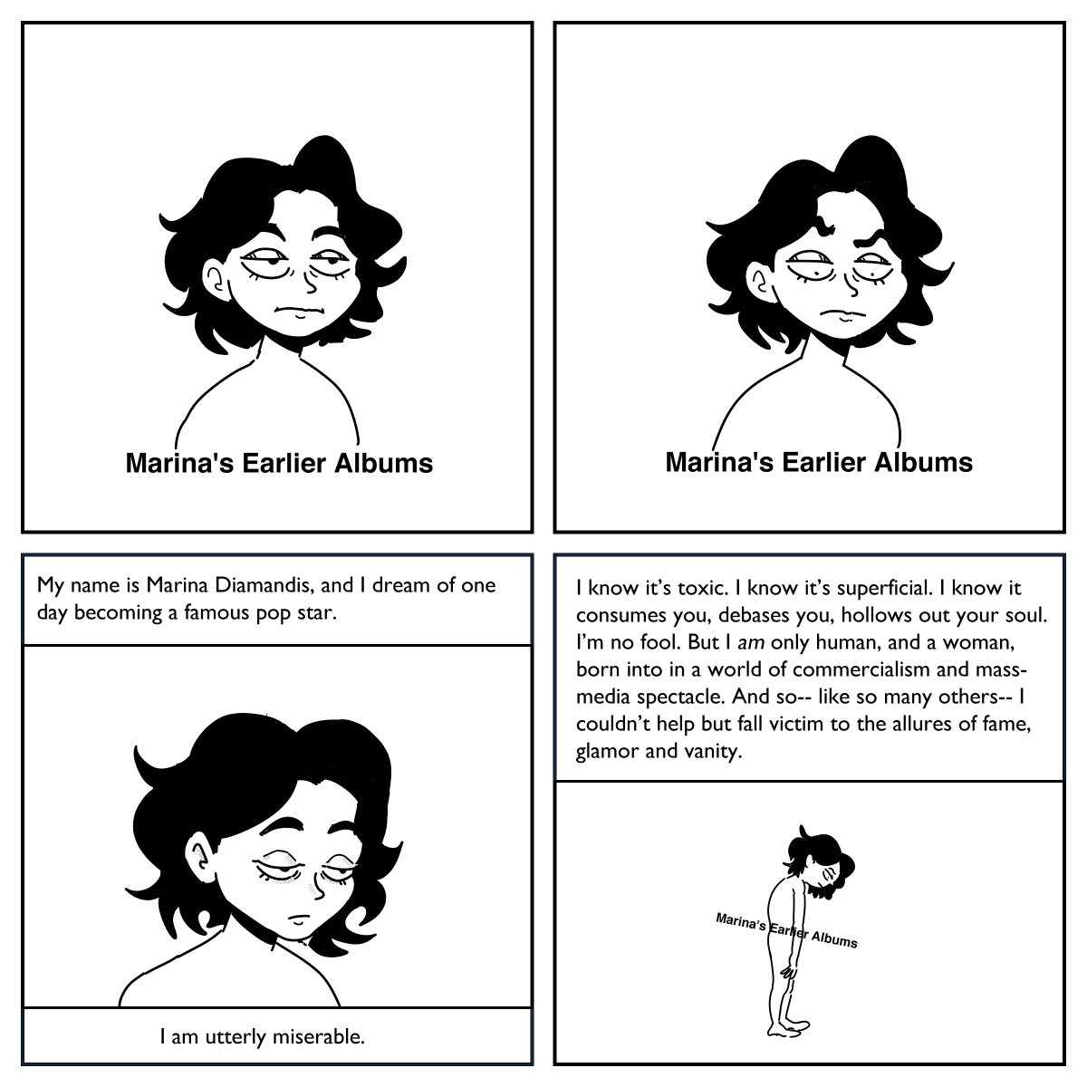 In honor of the Electra Heart deluxe rerelease that just dropped, here's a deluxe repost of my Marina and the Diamonds comic from last year 