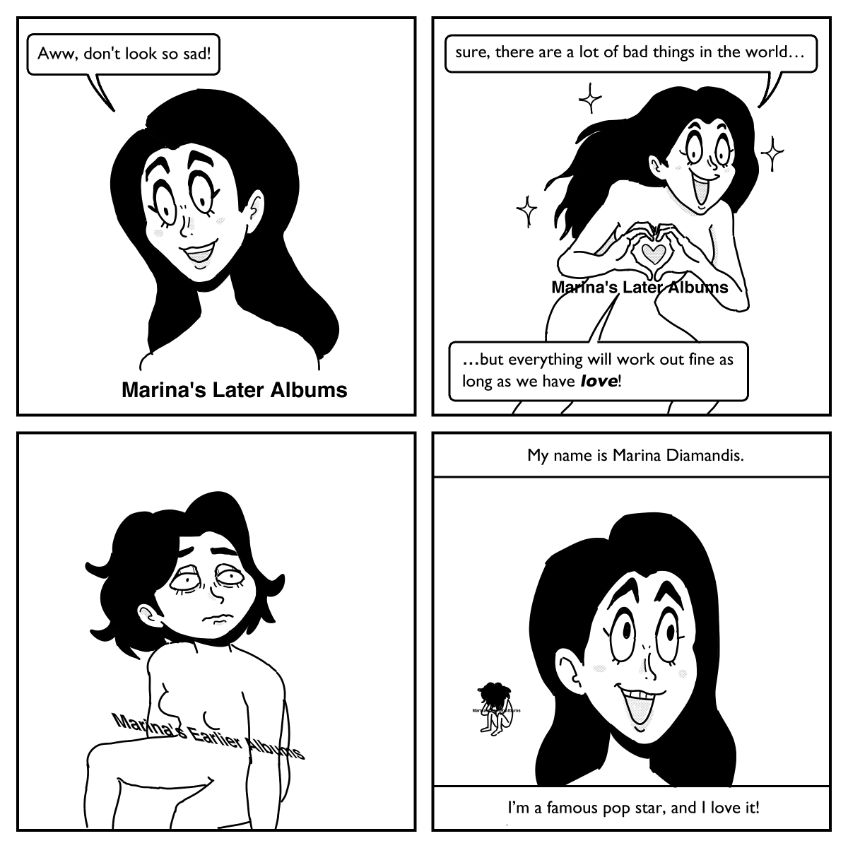 In honor of the Electra Heart deluxe rerelease that just dropped, here's a deluxe repost of my Marina and the Diamonds comic from last year 