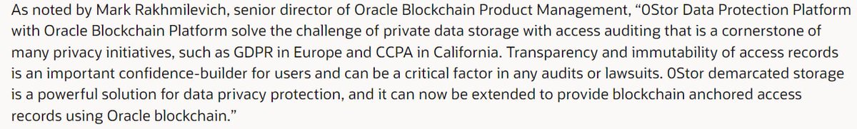 0Chain's Privacy and Data Protection Platform reduces risk by providing a clear demarcation between controllers with records of data activities, breach protection, and allows addressing Schrems II privacy issues blogs.oracle.com/cloud-infrastr…