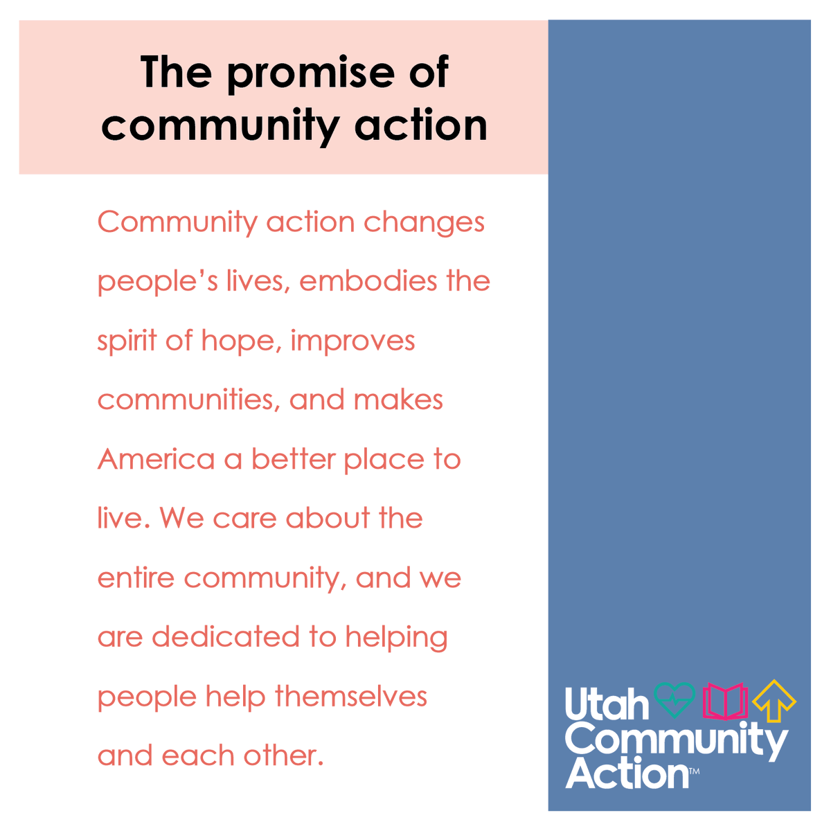 Utah Community Action (@utcommaction) on Twitter photo We celebrate the promise of community action today and every day. We’re committed to empowering individuals, strengthening families, and building communities through self-reliance and education programs.
To join us donate here utahca.kindful.com We celebrate the promise of community action today and every day. We’re committed to empowering individuals, strengthening families, and building communities through self-reliance and education programs.
To join us donate here utahca.kindful.com