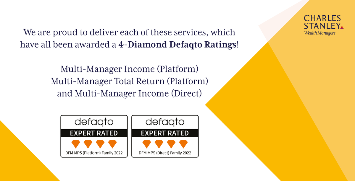 _CharlesStanley's tweet photo. We are proud to deliver each of these services, which have all been awarded a 4-Diamond @Defaqto Rating!

#Investments #ServiceRatings #DiamondRatings #AwardWinning #Defaqto #DefaqtoRating https://t.co/VhmKIHoe43