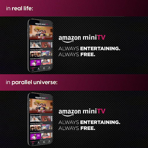 amazonMXPlayer's tweet photo. Kyu chaunk gaye na?
Yeh Amazon miniTV hai bhaiyya, Iss universe aur parallel universe dono mein humara entertainment hai bilkul MUFT, MUFT, MUFT!
What happens in your parallel universe? Tell us in the comments.
#ACVinParallelUniverse #AmazonminiTV #AshishChanchlani https://t.co/h6g1xot4Di