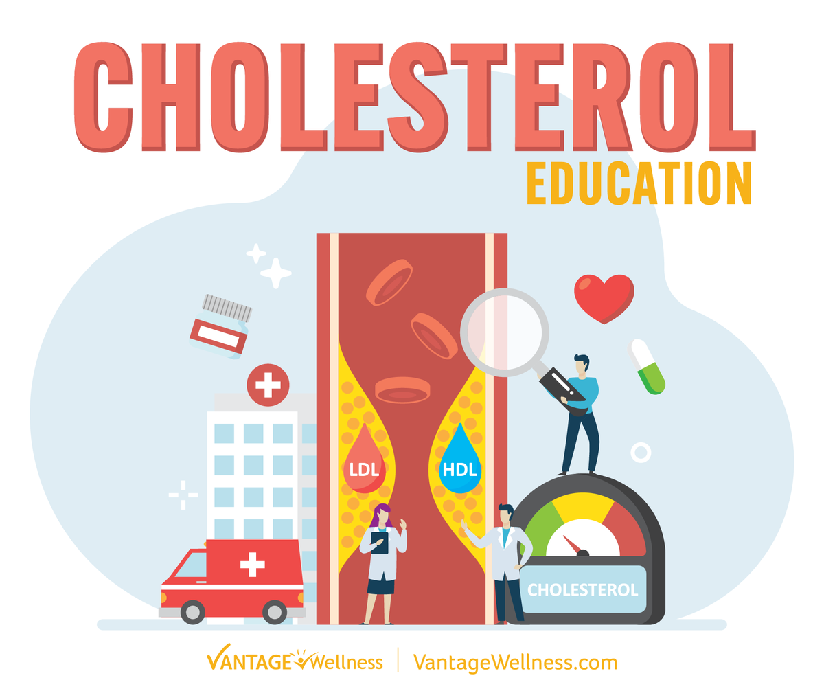 Vantage_Health's tweet photo. Our wellness theme for May is Cholesterol Education Month! Cholesterol is a molecule that we ingest through food and naturally produce in our bodies. For more information on cholesterol education month, please visit https://t.co/K1F2LC14Vd https://t.co/ulDHUEssEn