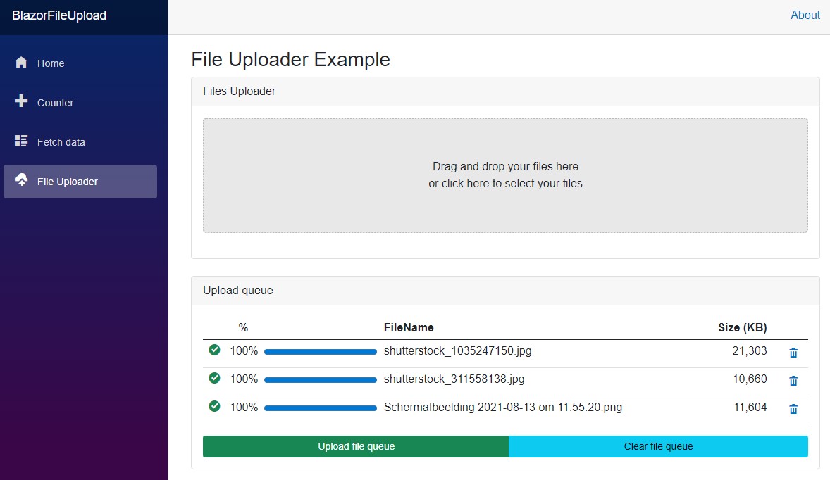 geoffmbarlow's tweet photo. Just published a demo on #github to show how to upload files to the server using #Blazor 6 client.
https://t.co/w6EuNzRtcs
#aspnetcore #blazor #fileupload #dragdrop #wasm https://t.co/uHUMGNNkm1