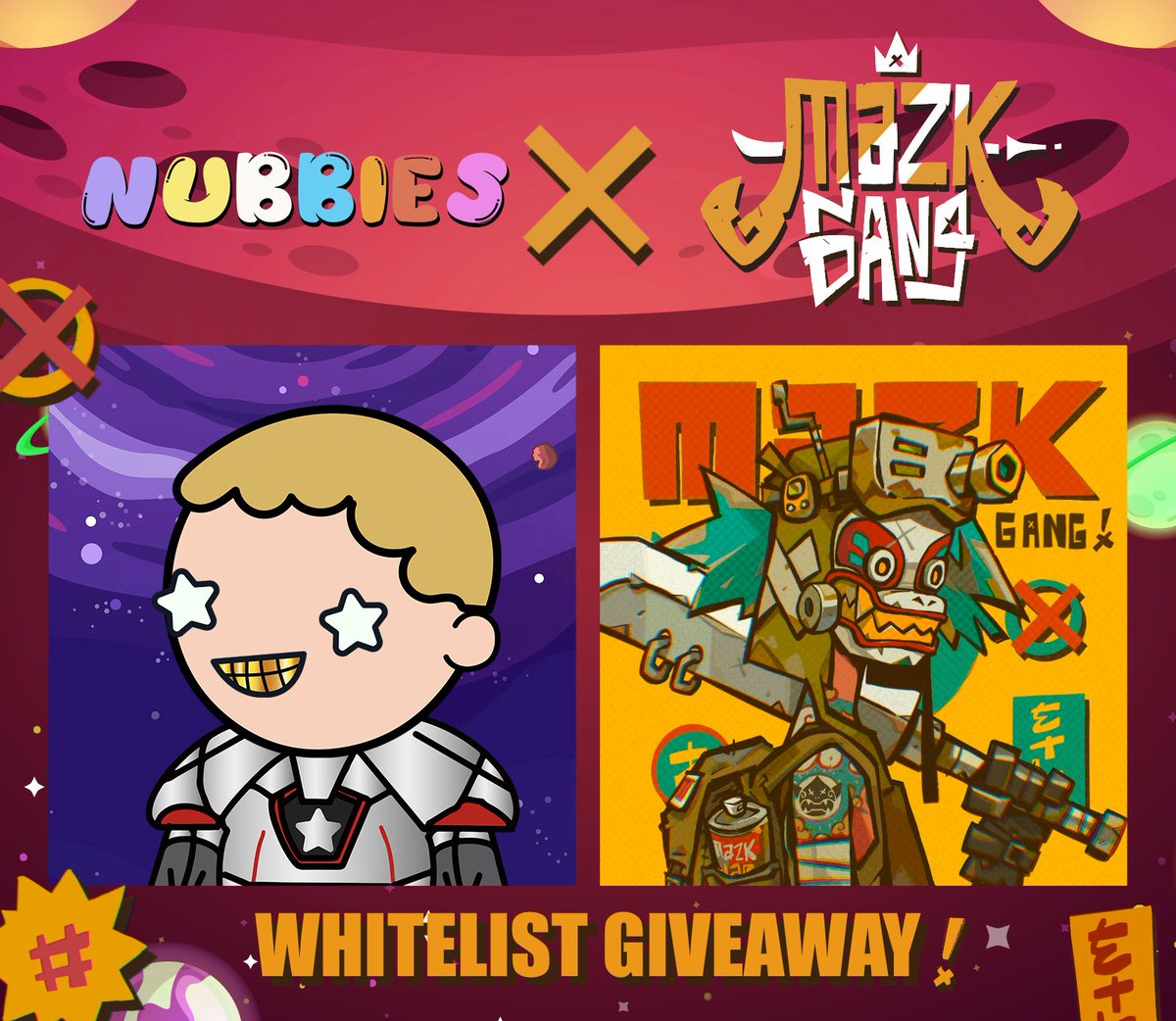 🚀 Nubbies x Mazk Gang 🚀

3 x Allowlist spots to Mazk Gang courtesy of the team

🎉 Follow <a href="/NubbiesNFT/">Nubbies NFT</a> <a href="/Mazkgang/">𝐌𝐀𝐙𝐊 𝐆𝐀𝐍𝐆 👹</a> <a href="/jeditrinupab/">Jedi⚡️</a> 
🎉 RT + Tag 3 Friends you love
🎉 Stay awesome and spread the love

48 Hours⏰