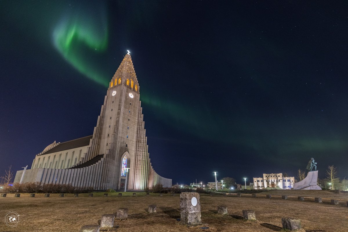 Gm everybody, here one of my latest #NorthernLights shot, right from #reykjavik  Downtown, march 2022. I just cant' get enough of arctic beauty &lt;3