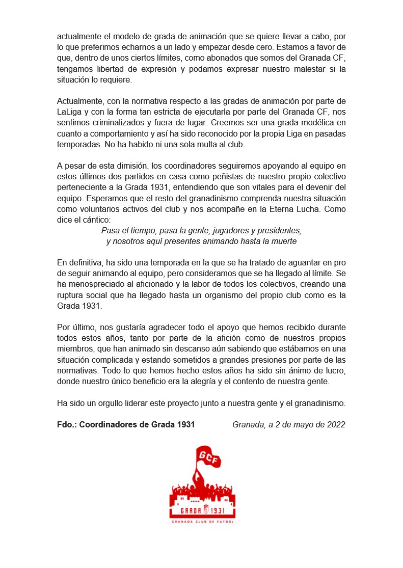 Grada1931GCF's tweet photo. 🚨COMUNICADO DE LOS COORDINADORES🚨 https://t.co/S01hGdAtIM
