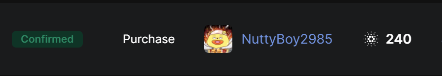 NuttyNonoCNFT's tweet image. Our best sale! 29 ADA to 240 ADA.
Not bad🥰