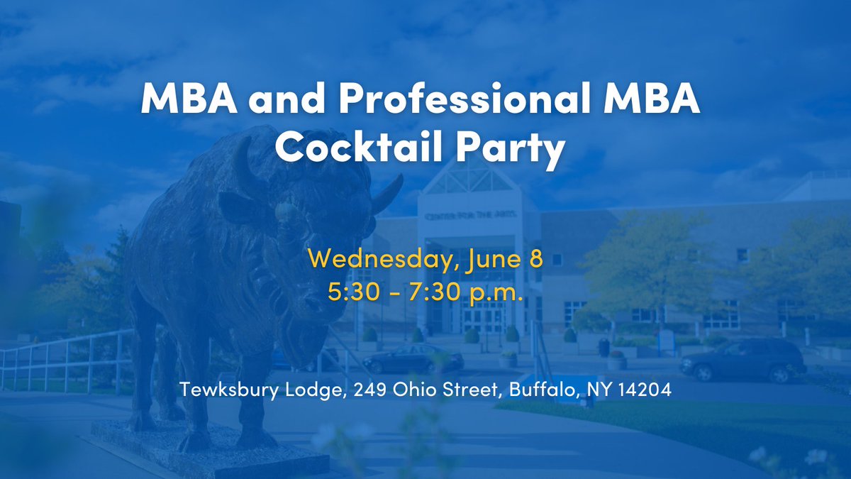 You're invited! Explore your future. Meet your network. Advance your career.
Register Today:
bit.ly/3j2pETA
#UBMBA #UBMgt #UBuffalo