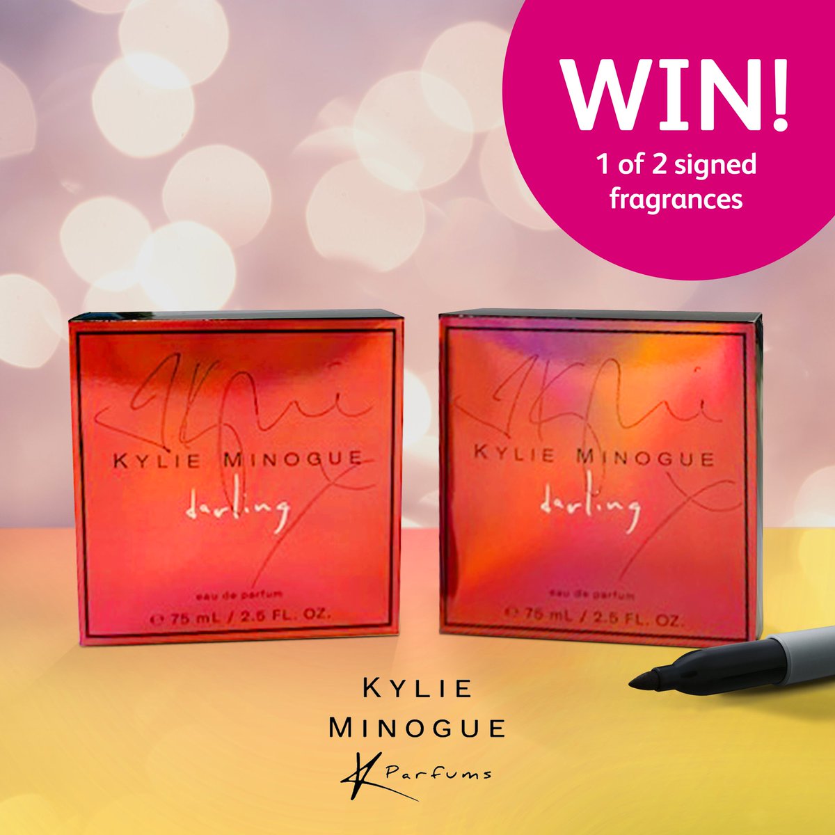 #WIN – 1 of 2 SIGNED @kylieminogue fragrances! To enter: - Follow us - Like & RT - Tag a friend! Entries close on Sunday 15th May at 11:59pm. The winners will be contacted on Monday 16th May. You can find our T&Cs here: bit.ly/3y5OXNk GOOD LUCK!