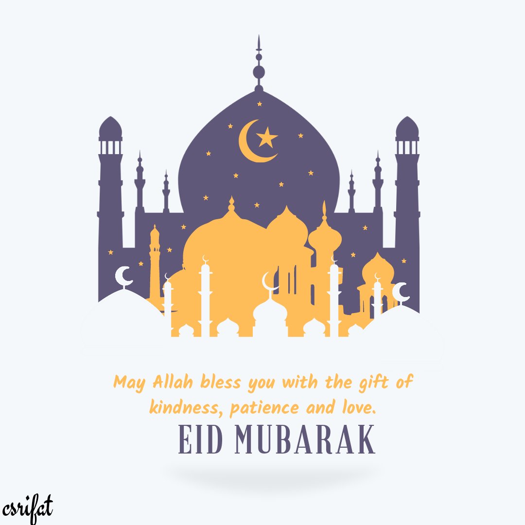 csrifat's tweet image. Eid Mubarak! May Allah gifts you lots of happiness, love and wisdom. Wishing you a very Happy Eid!

#EidMubarak #EidUlFitr #Eid2022 #EidAlFitr