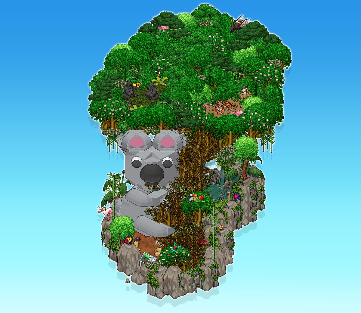 That’s the tree I made for the Earth Day Competition on <a href="/HabboItalia/">Habbo IT</a> 🐨 Gotta take care of the environment and our animals too 💚 <a href="/Habbo/">Habbo</a> #Habbo